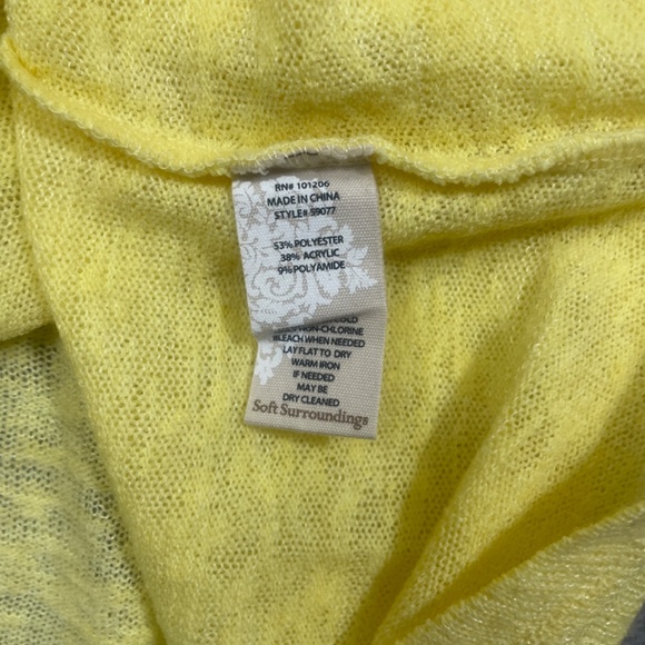 Soft‎ Surroundings 3X Yellow 3/4 Sleeve 1/2 Working Zipper - Picture 5 of 6